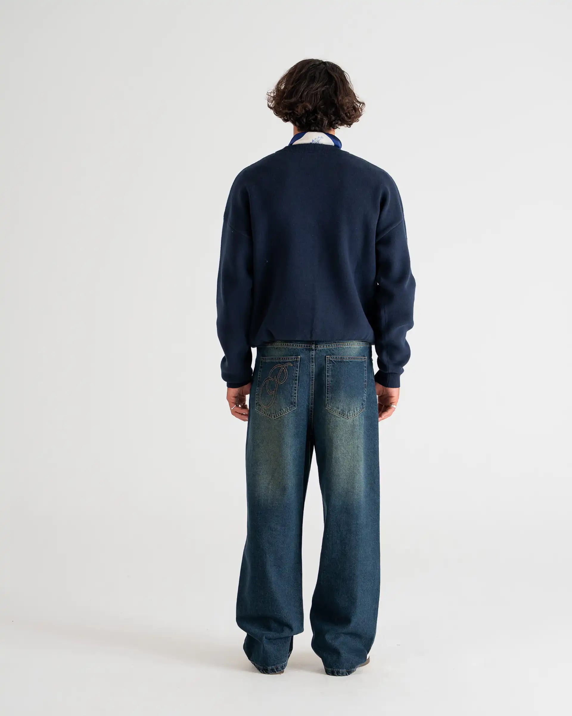 Bloom Knit Sweater Navy PROHIBITED