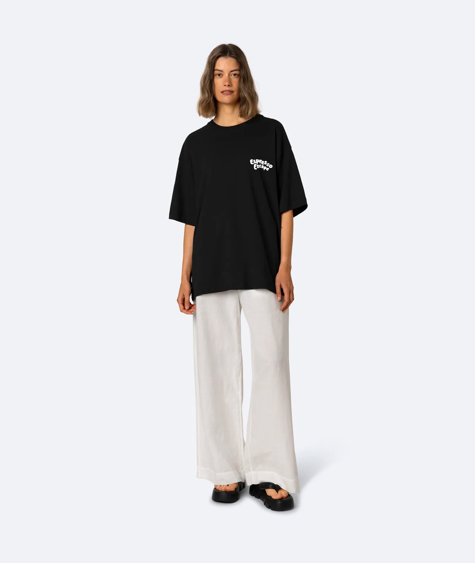 ESPRESSO ESCAPE T-SHIRT - BLACK ON VACATION