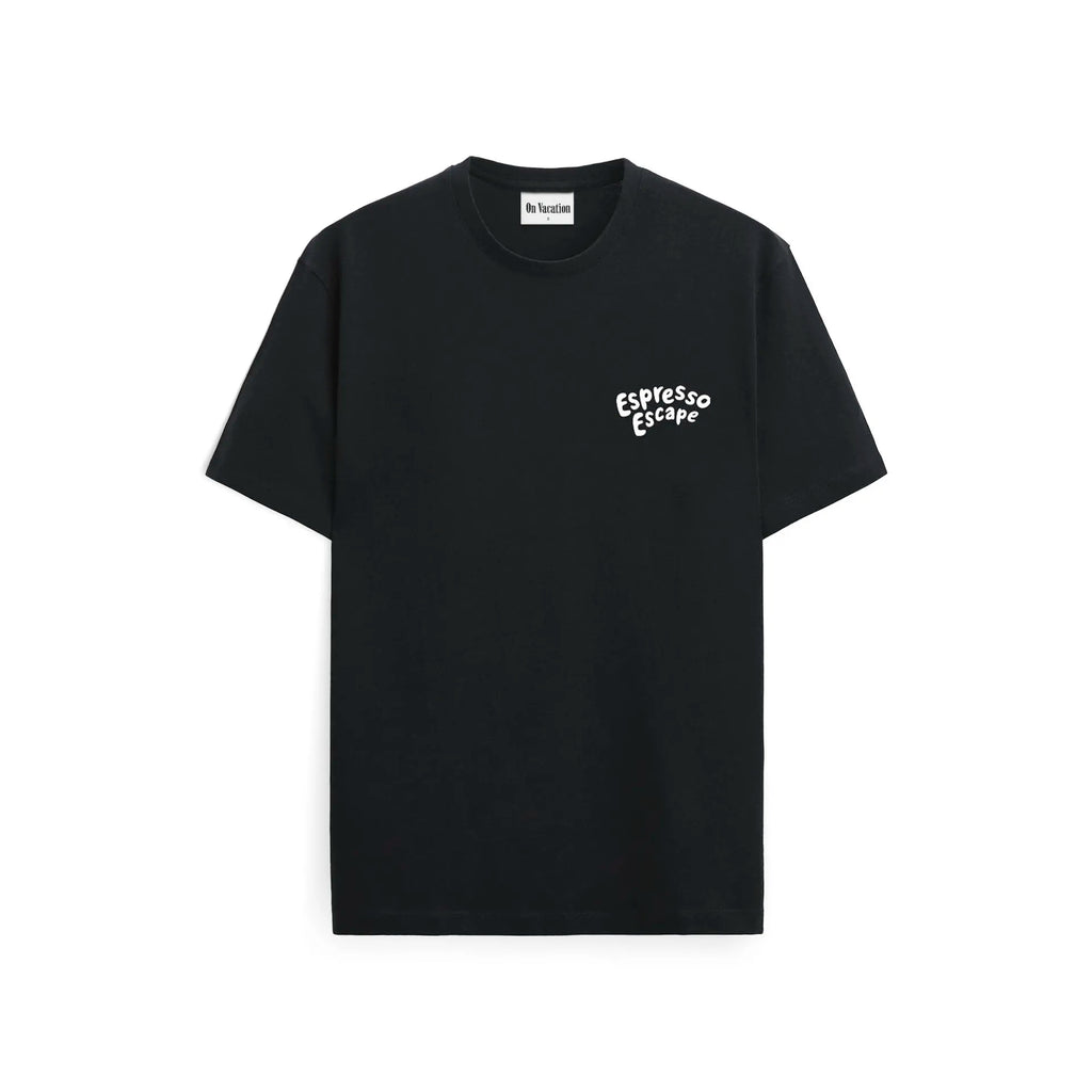 ESPRESSO ESCAPE T-SHIRT - BLACK ON VACATION