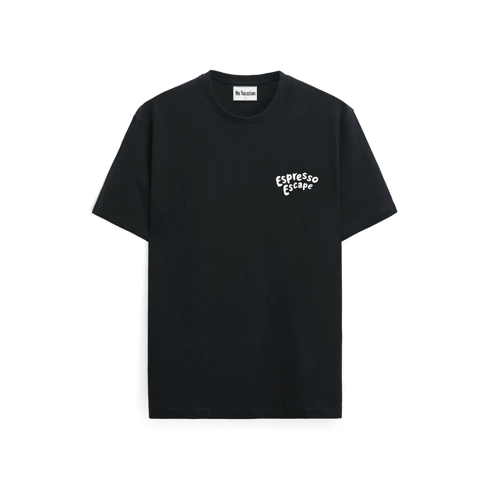 ESPRESSO ESCAPE T-SHIRT - BLACK ON VACATION