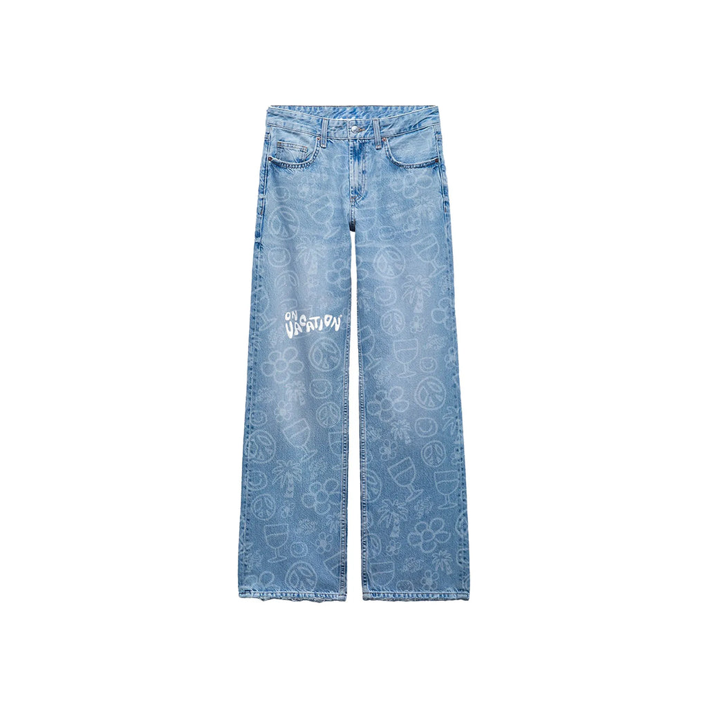 FLOWER JEANS - BLUE ON VACATION