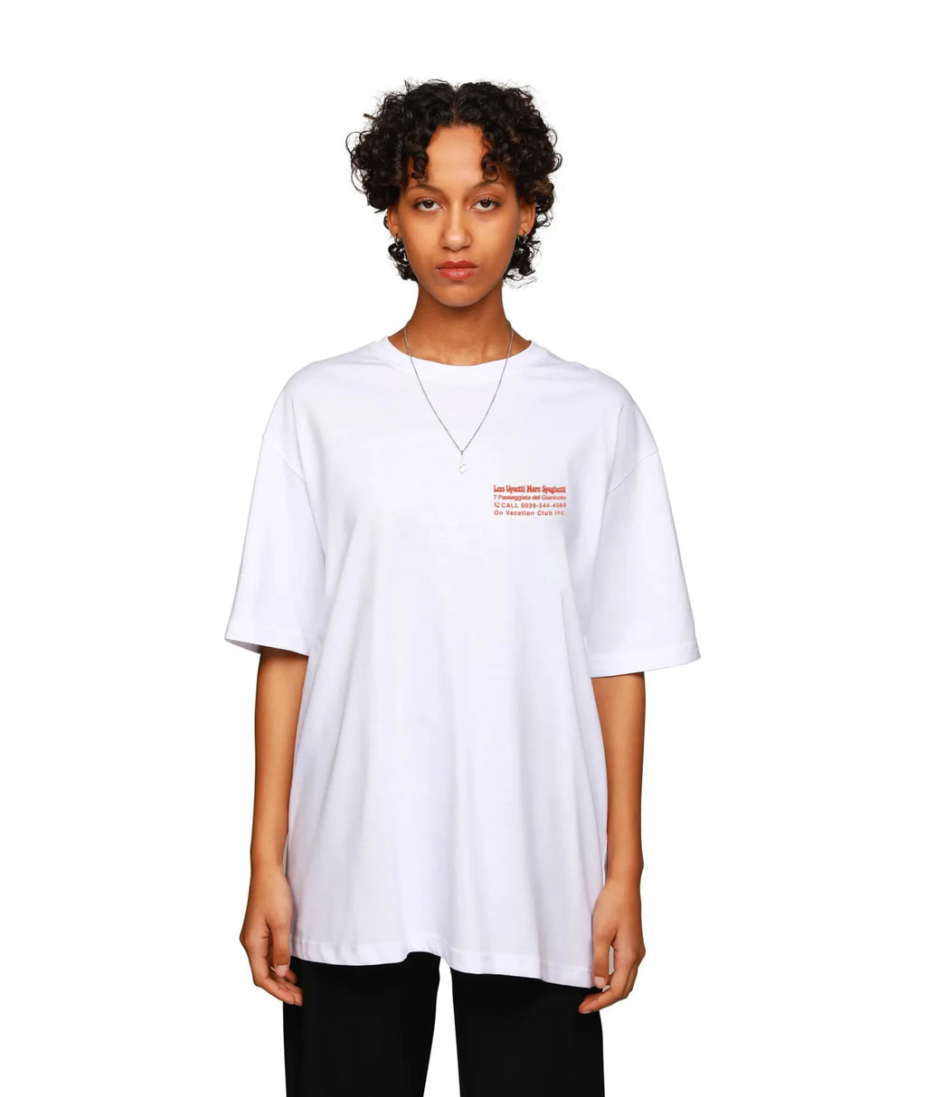 LESS UPSETTI T-SHIRT - WHITE ON VACATION
