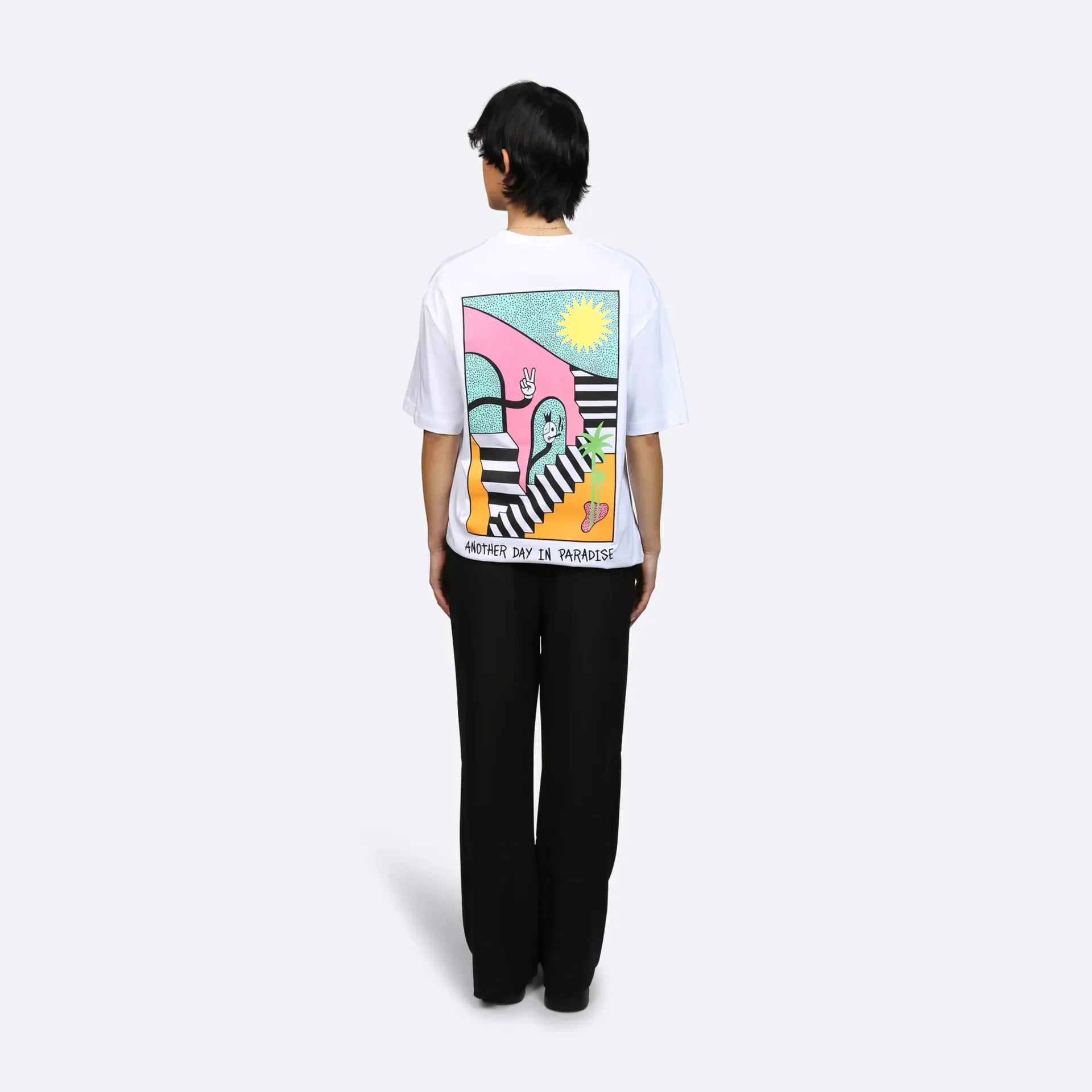 ANOTHER DAY IN PARADISE T-SHIRT - WHITE ON VACATION