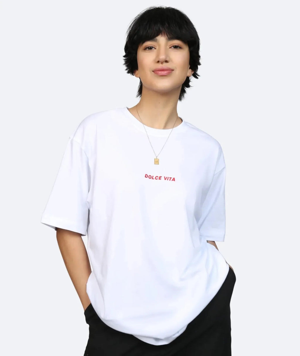 DOLCE VITA T-SHIRT - WHITE ON VACATION
