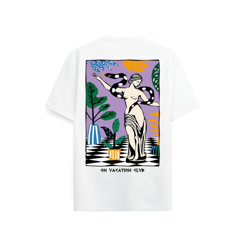 GODDESS T-SHIRT - WHITE ON VACATION