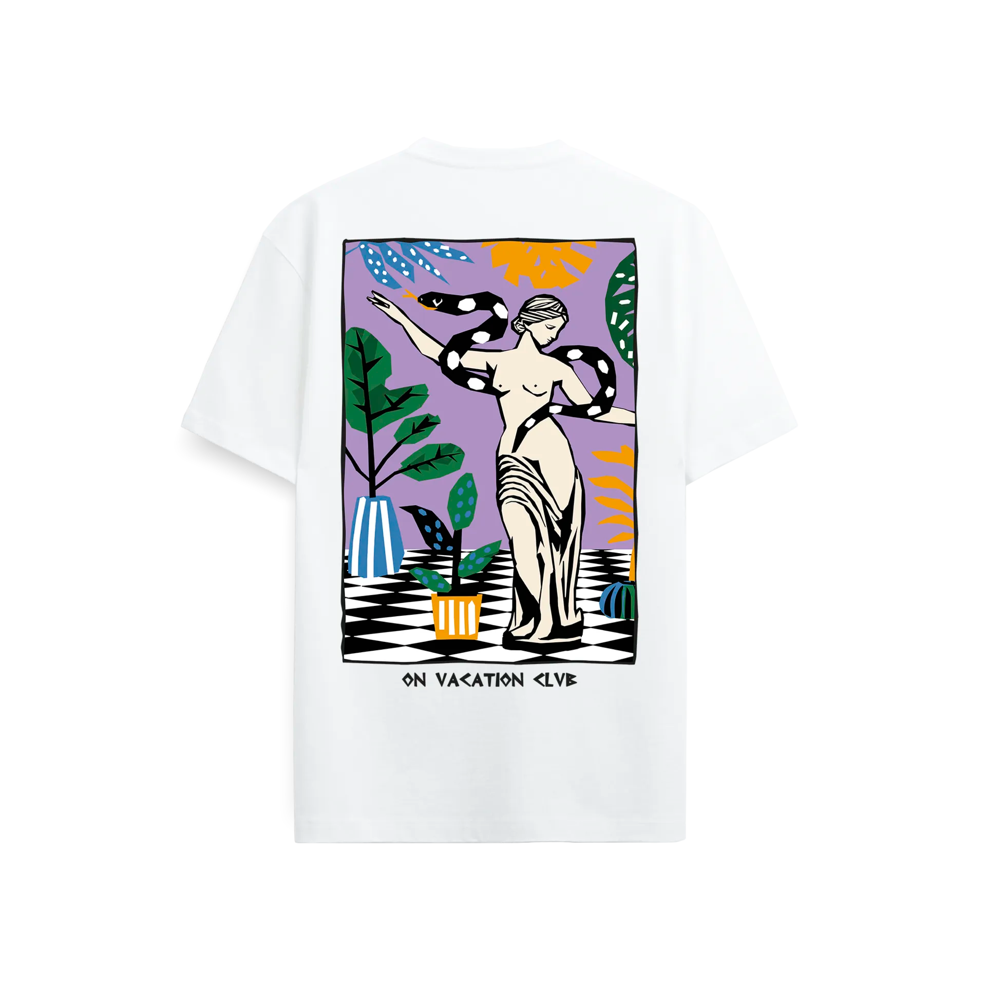 GODDESS T-SHIRT - WHITE ON VACATION