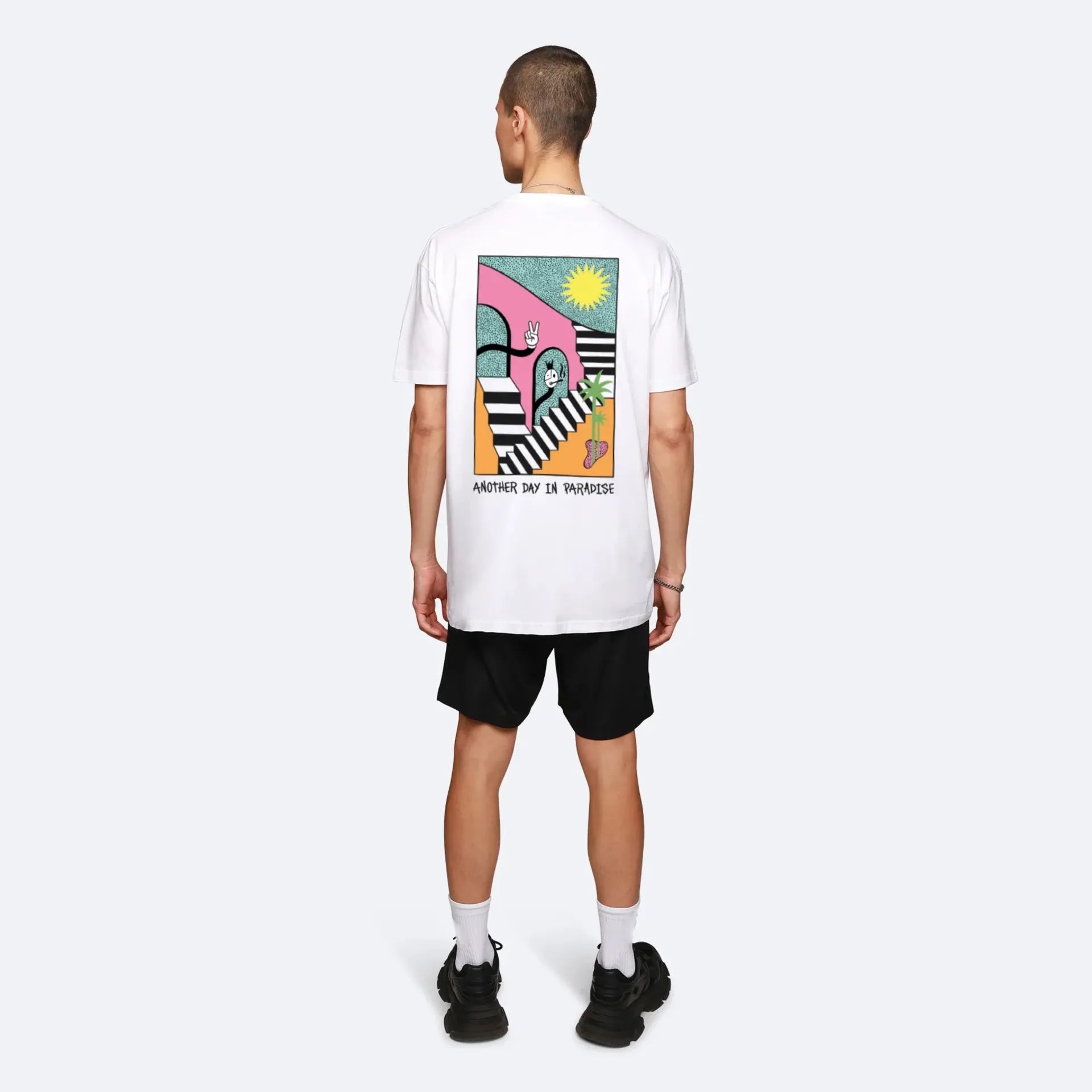 ANOTHER DAY IN PARADISE T-SHIRT - WHITE ON VACATION