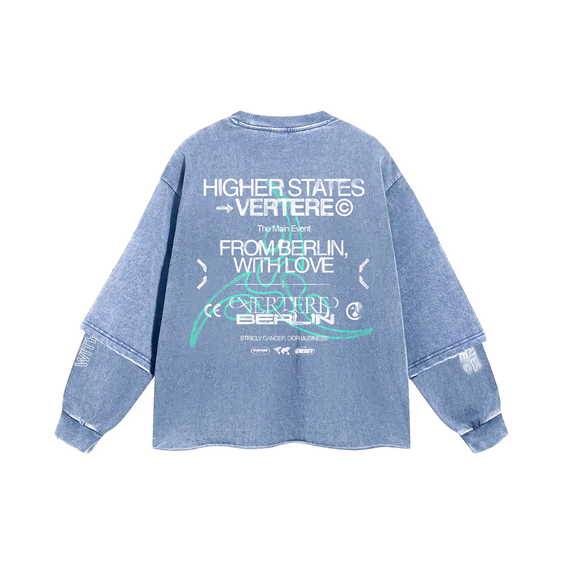 HIGHER STATES TWO SLEEVE SWEATER - WASHED GREY VERTERE BERLIN
