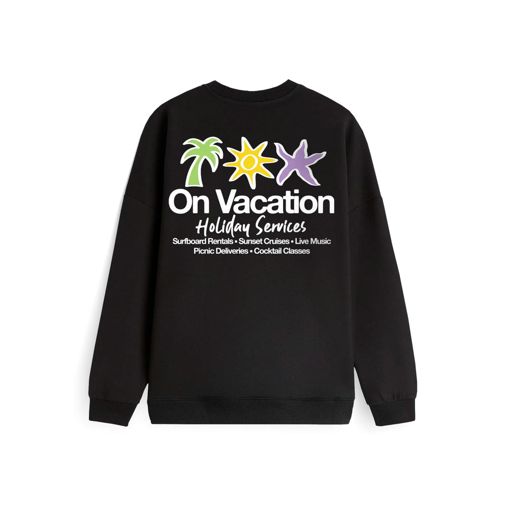 HOLIDAY SERVICE SWEATER - BLACK ON VACATION