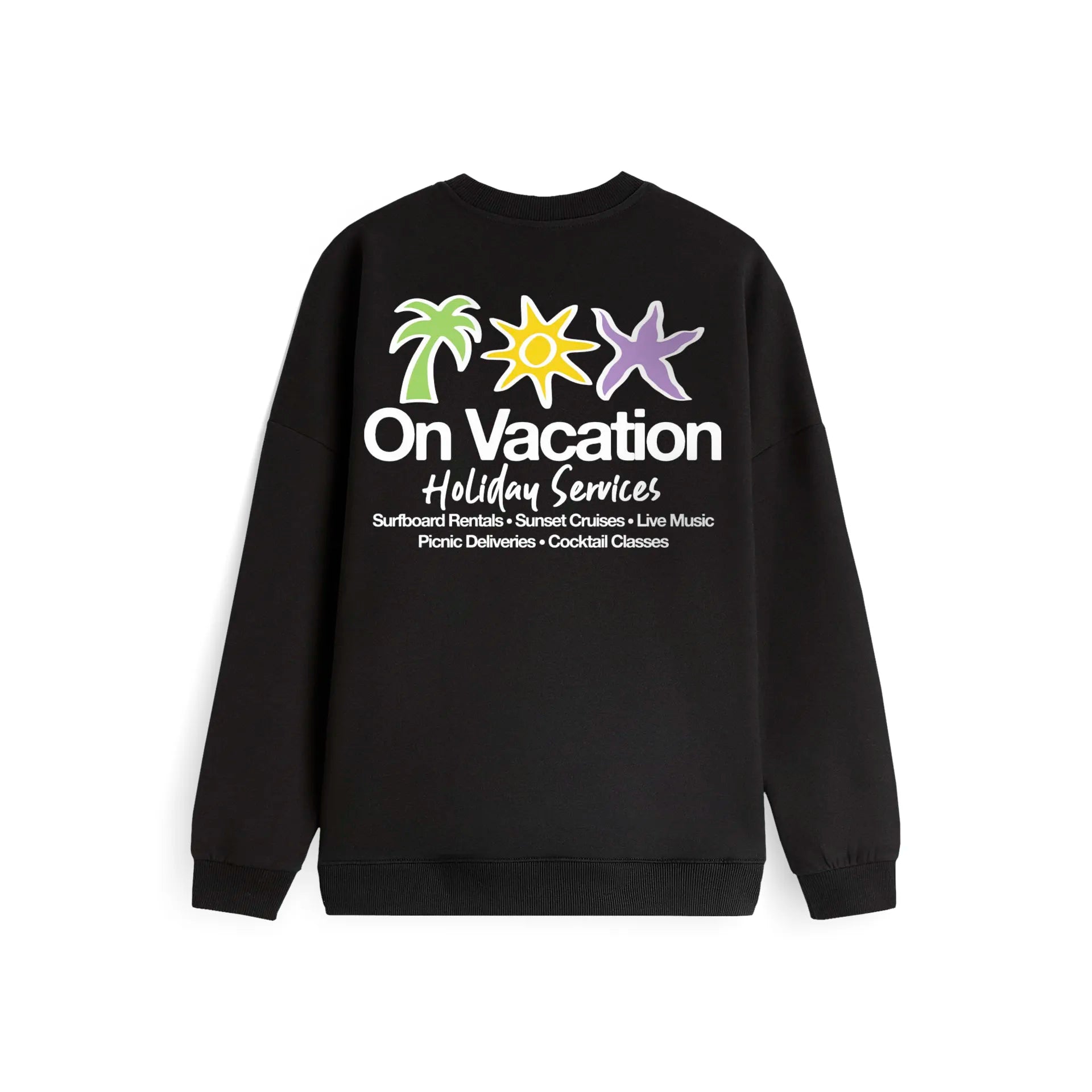 HOLIDAY SERVICE SWEATER - BLACK ON VACATION