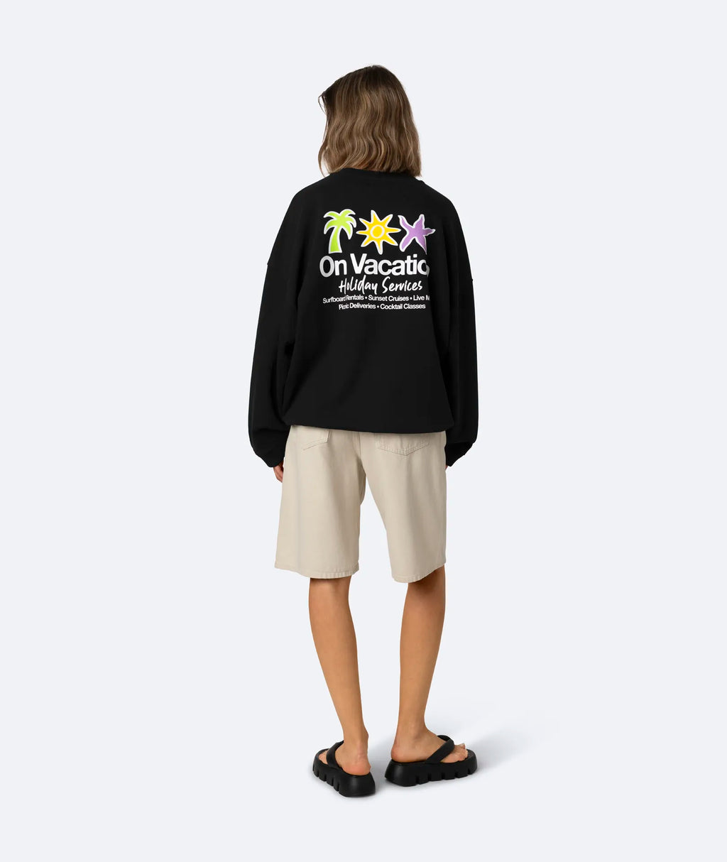 HOLIDAY SERVICE SWEATER - BLACK ON VACATION