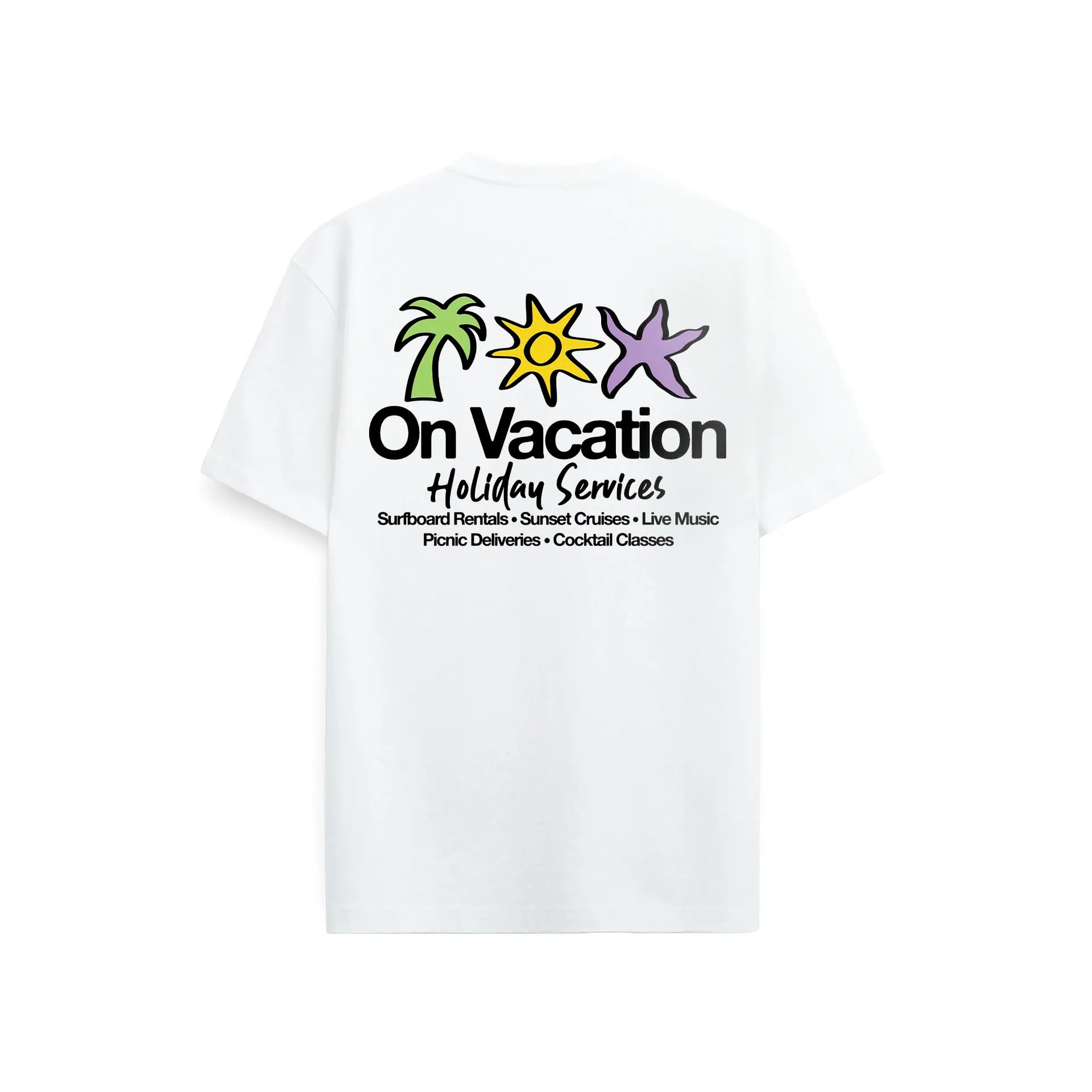 HOLIDAY SERVICE T-SHIRT - WHITE ON VACATION