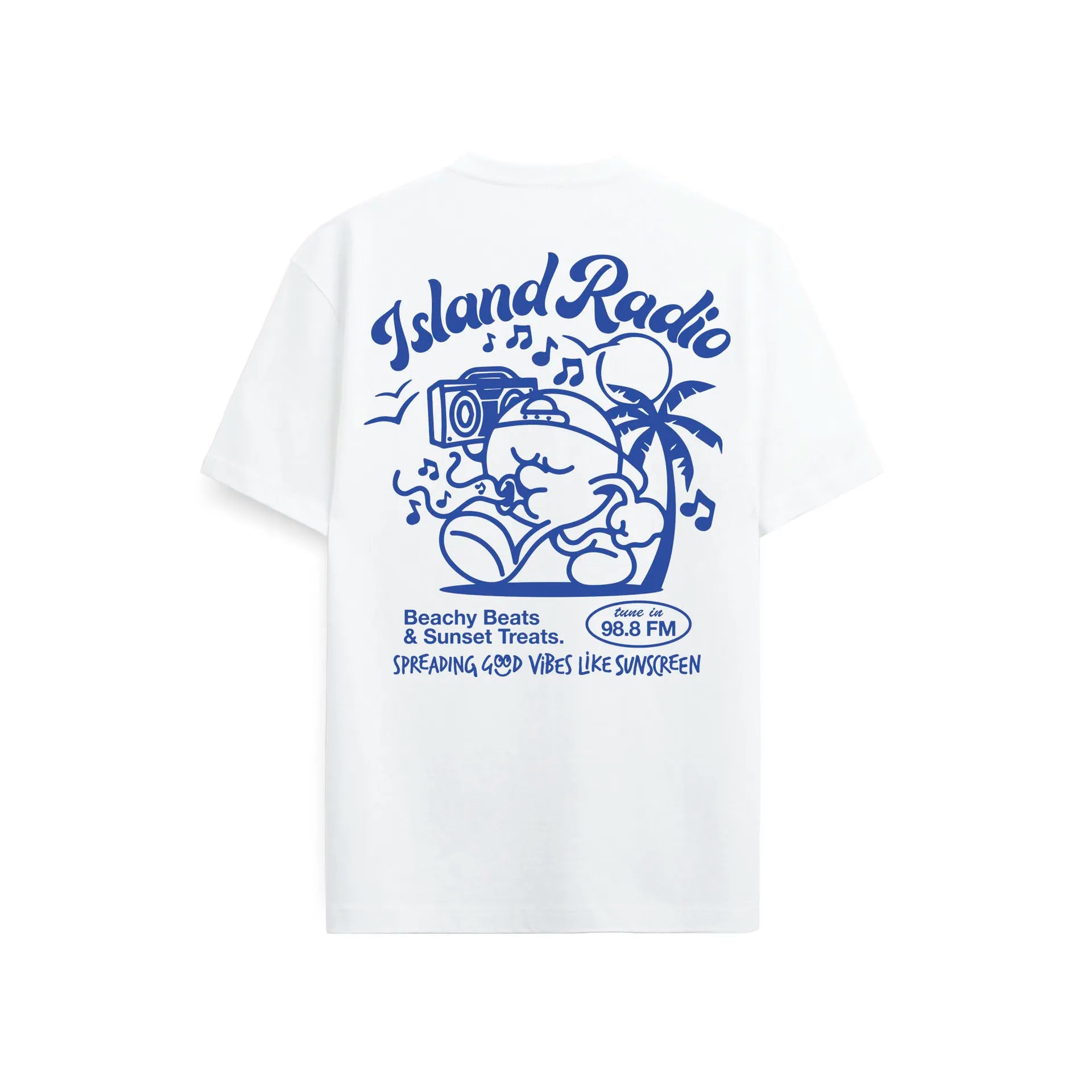 ISLAND RADIO T-SHIRT - WHITE ON VACATION
