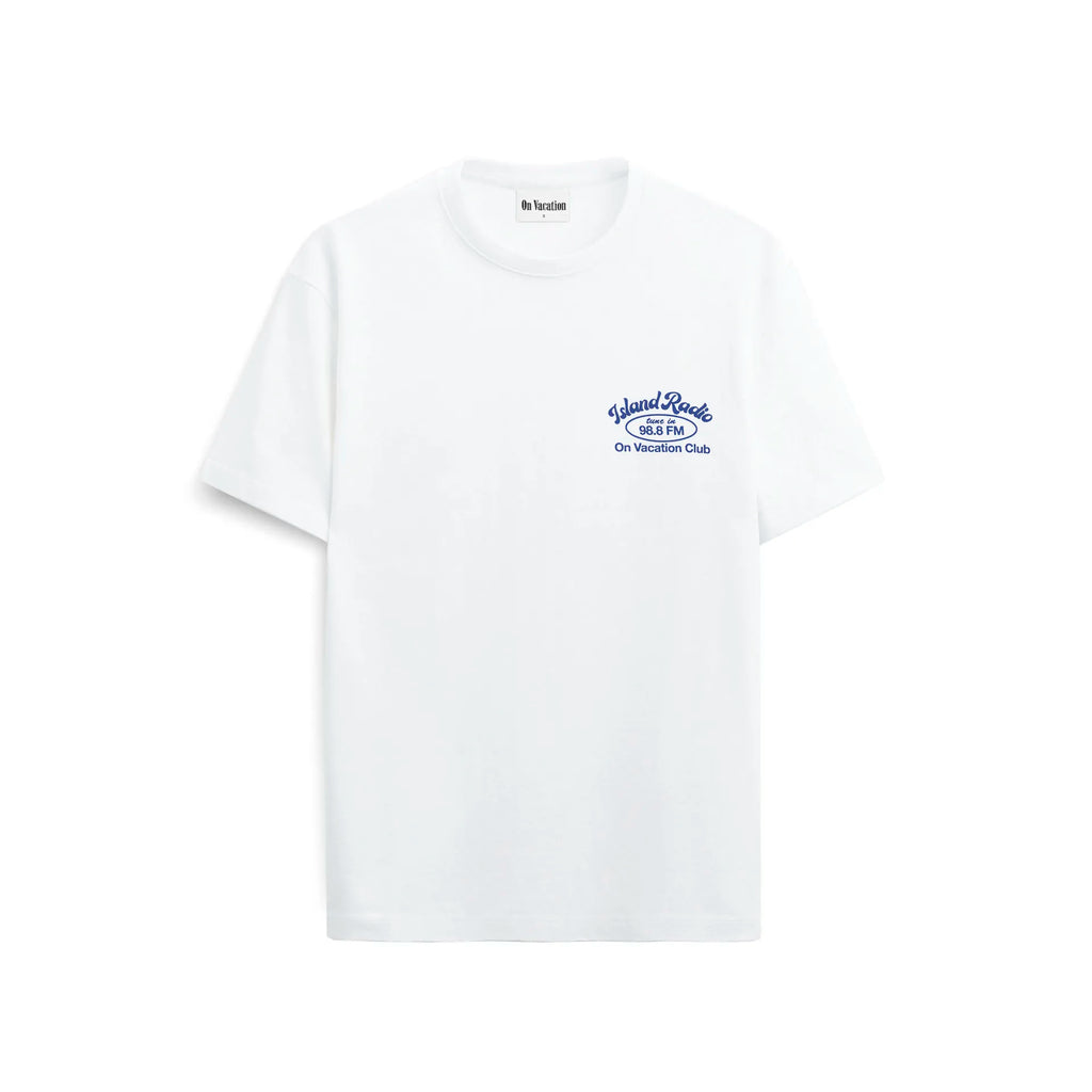 ISLAND RADIO T-SHIRT - WHITE ON VACATION