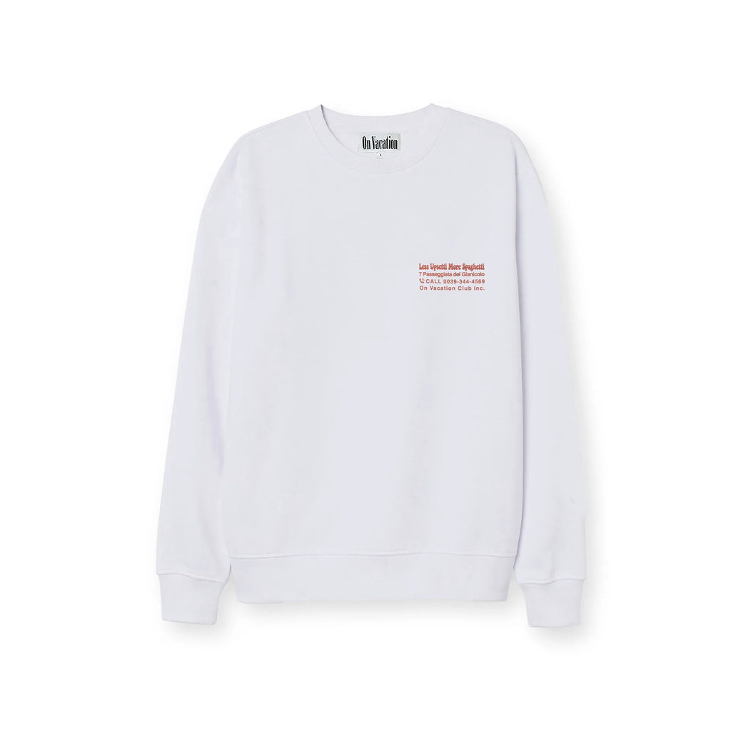 LESS UPSETTI SWEATER - WHITE ON VACATION