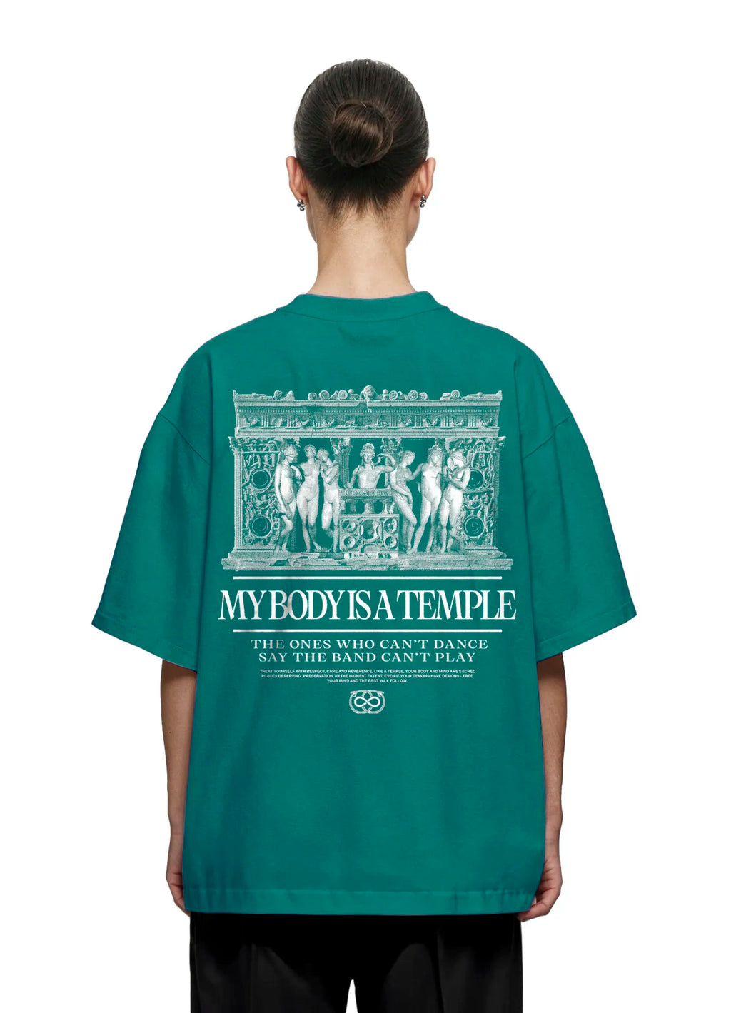 MY BODY IS A TEMPLE T-SHIRT - GREEN VERTERE BERLIN