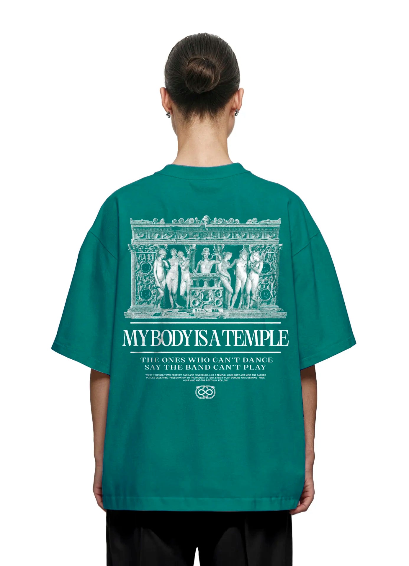MY BODY IS A TEMPLE T-SHIRT - GREEN VERTERE BERLIN