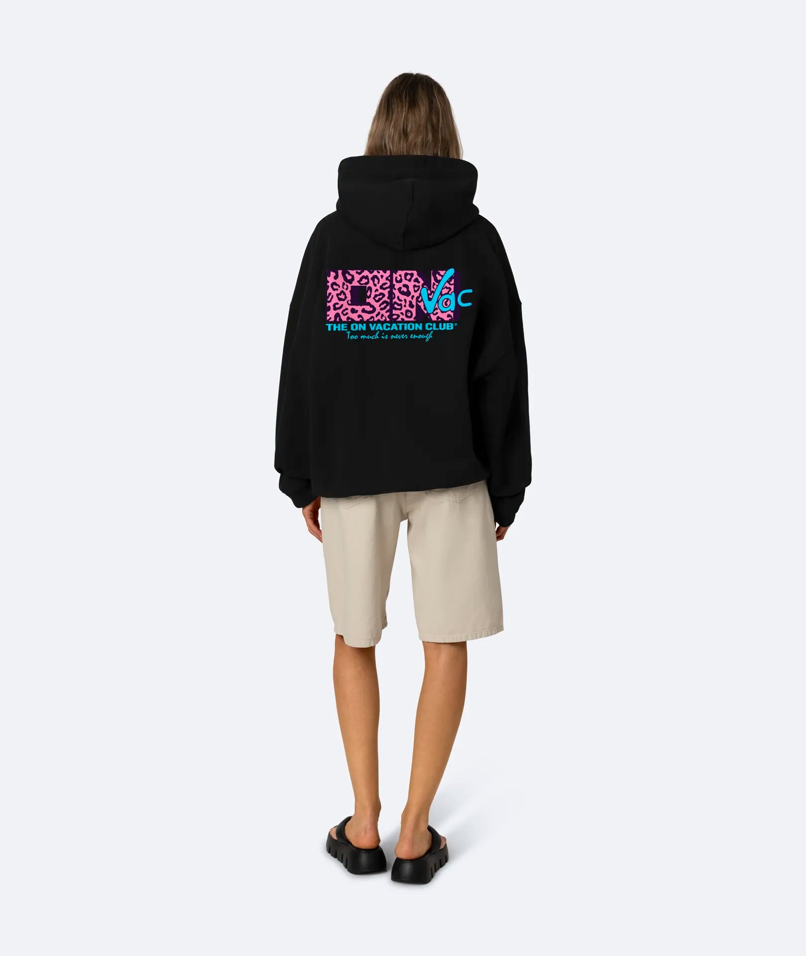 NEVER ENOUGH HOODIE - BLACK ON VACATION