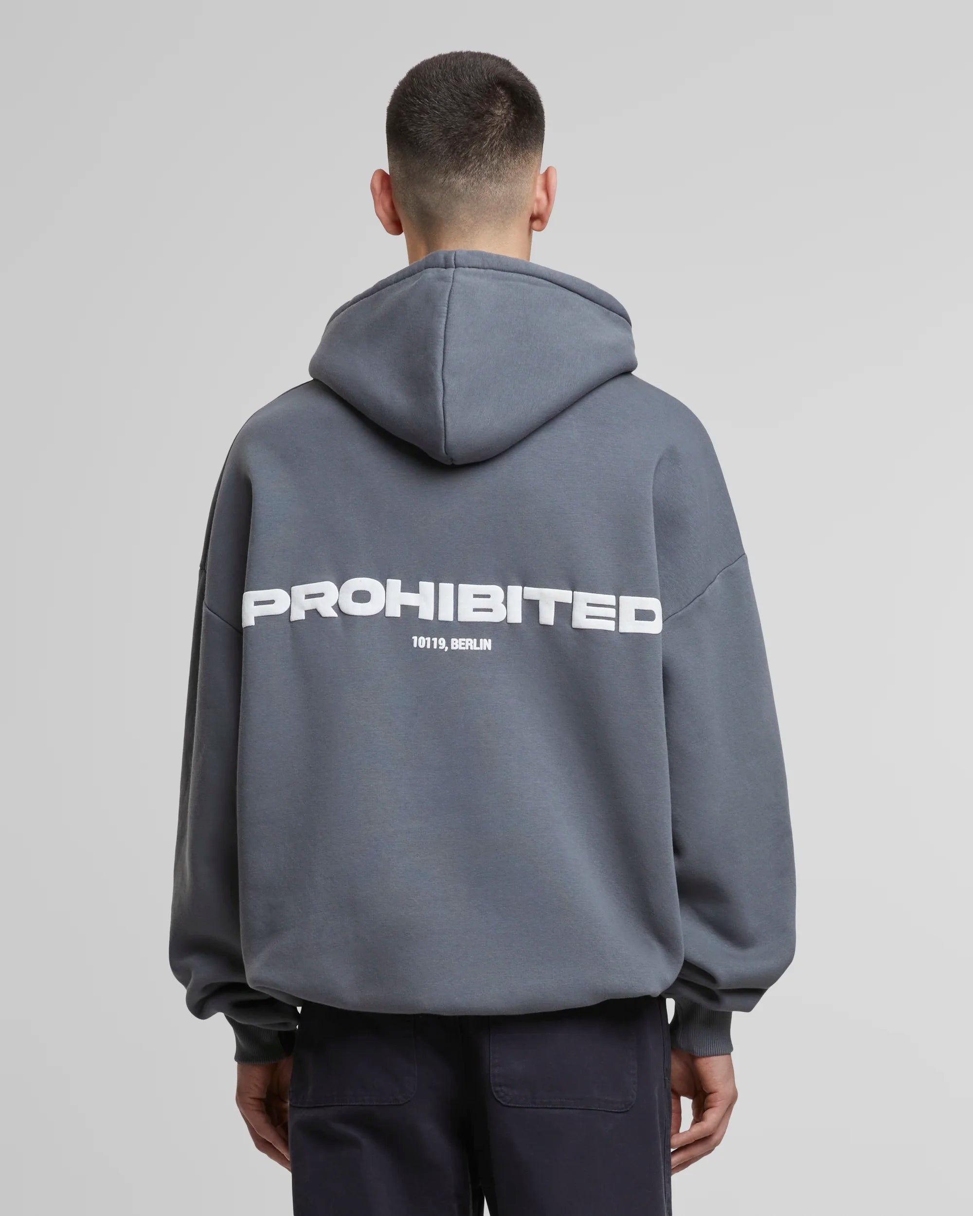 10119 Hoodie Grey (Stone Washed) PROHIBITED