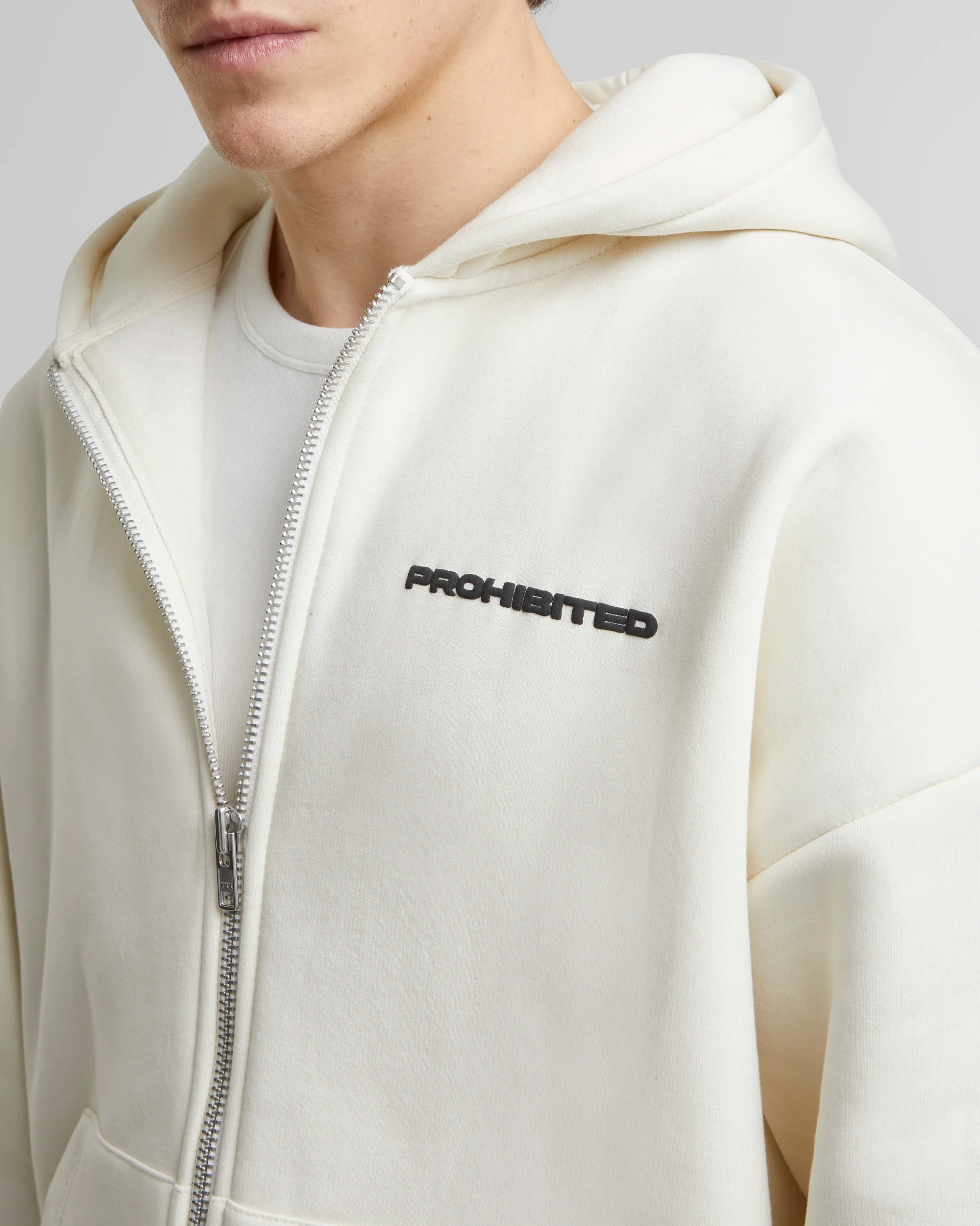 10119 Zip-Hoodie Cream PROHIBITED