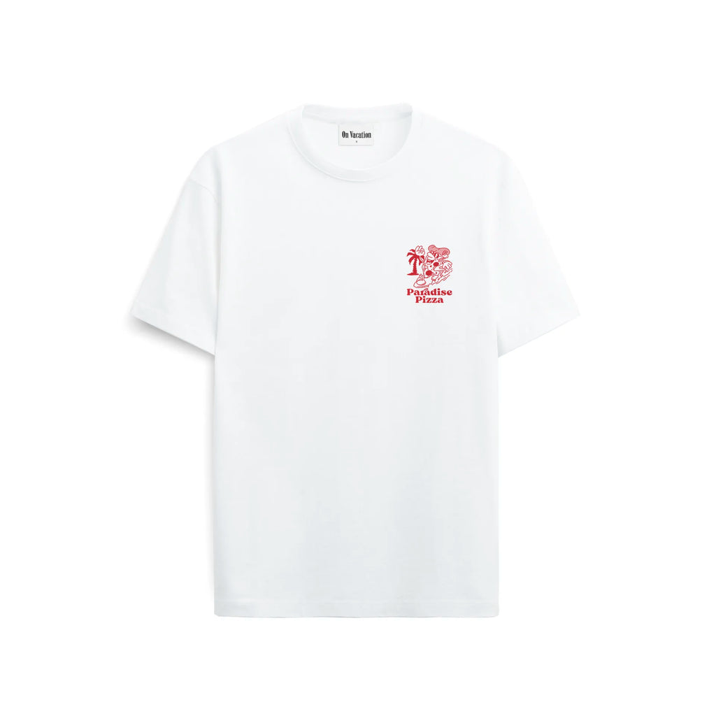PARADISE PIZZA T-SHIRT - WHITE ON VACATION