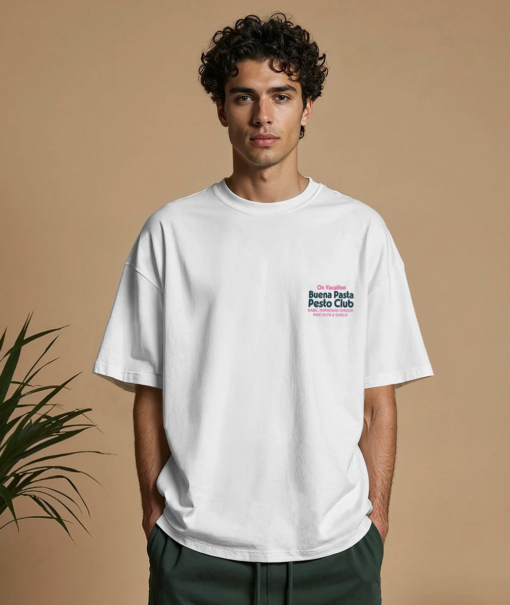 Pesto Club T-Shirt - White On Vacation