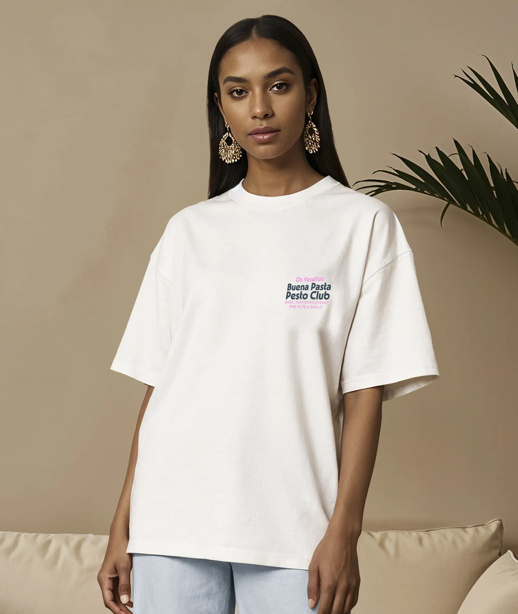Pesto Club T-Shirt - White On Vacation
