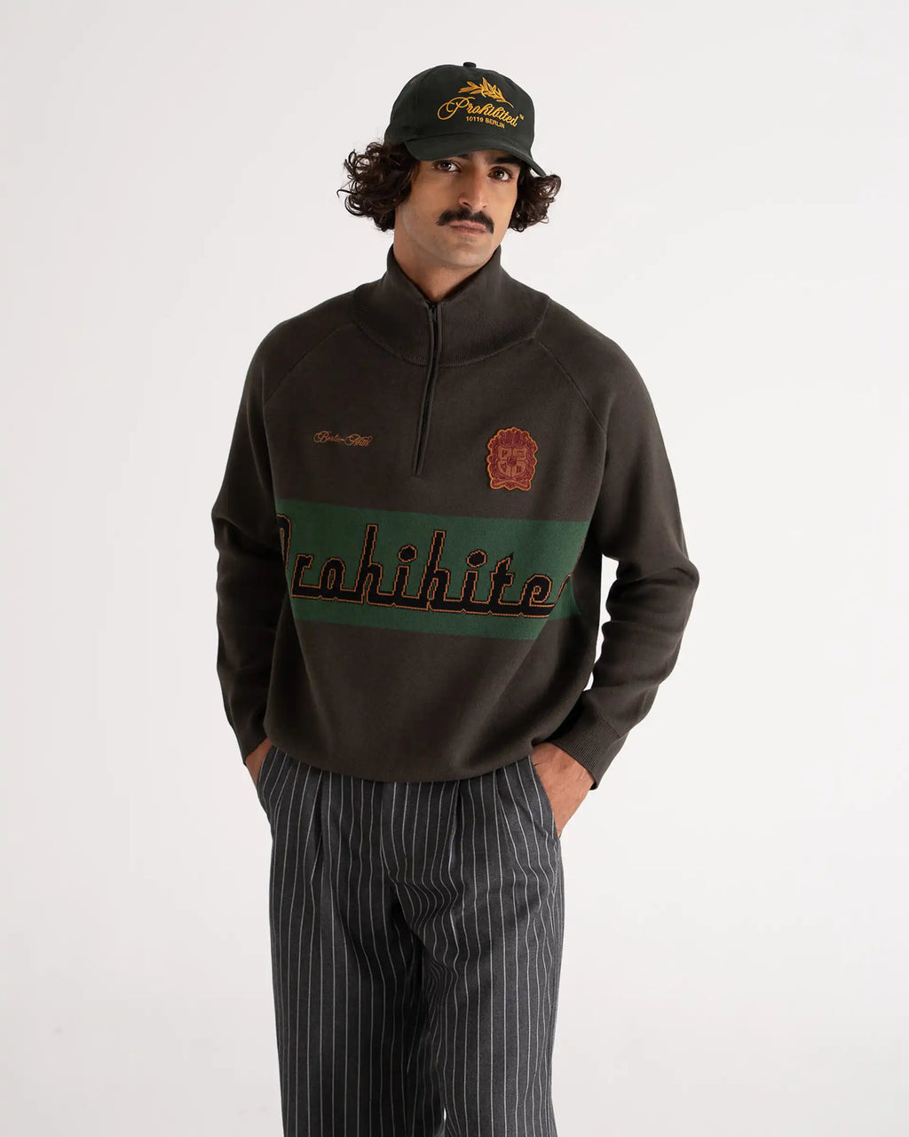 Retro Knit Half-Zip Green PROHIBITED