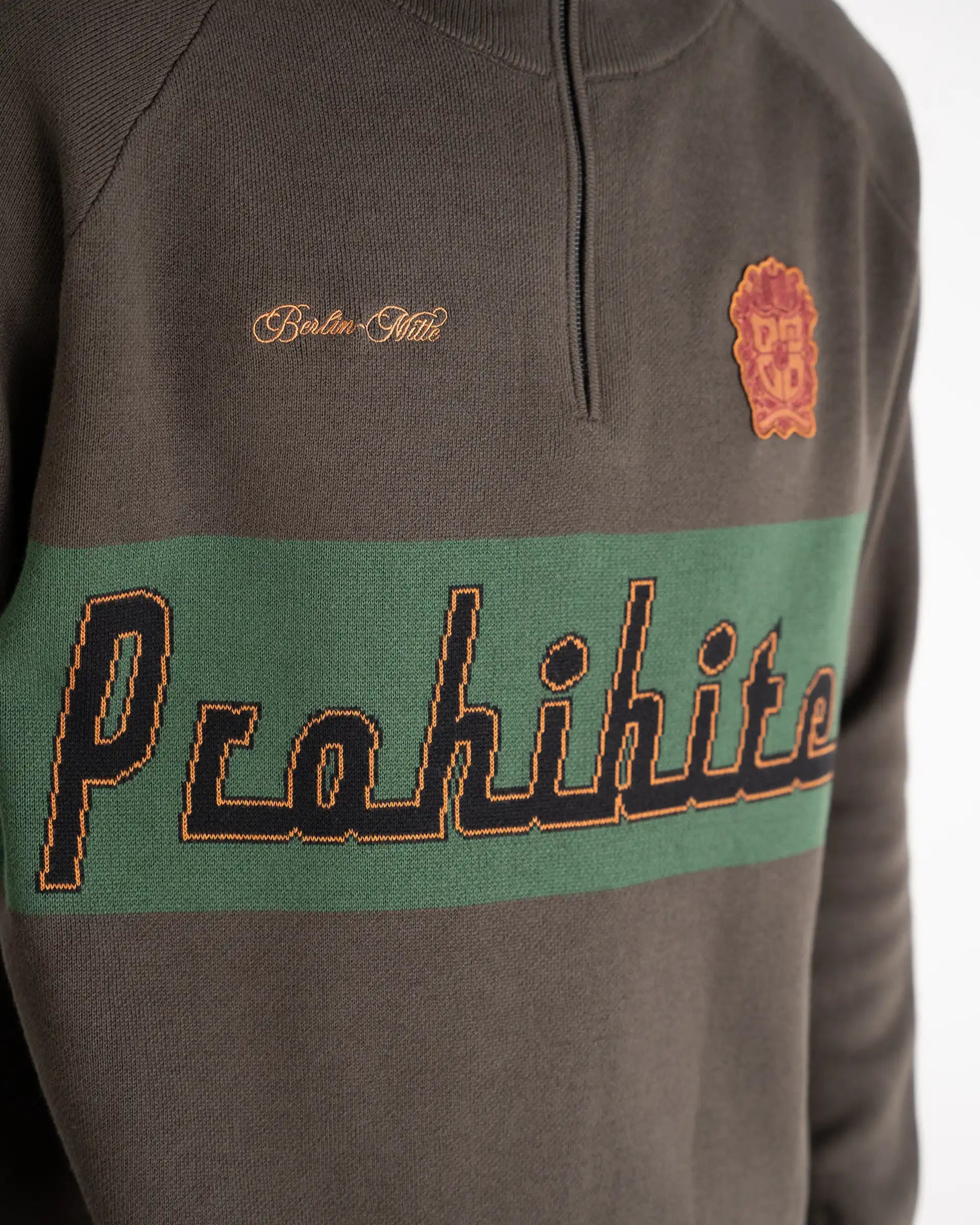 Retro Knit Half-Zip Green PROHIBITED