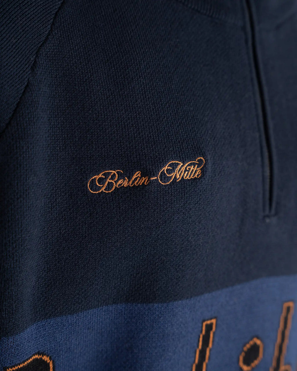 Retro Knit Half-Zip Navy PROHIBITED
