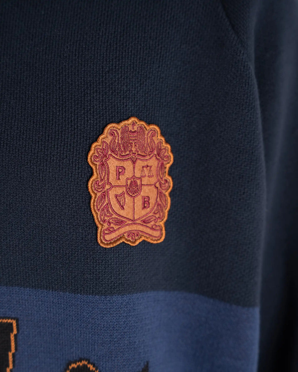 Retro Knit Half-Zip Navy PROHIBITED