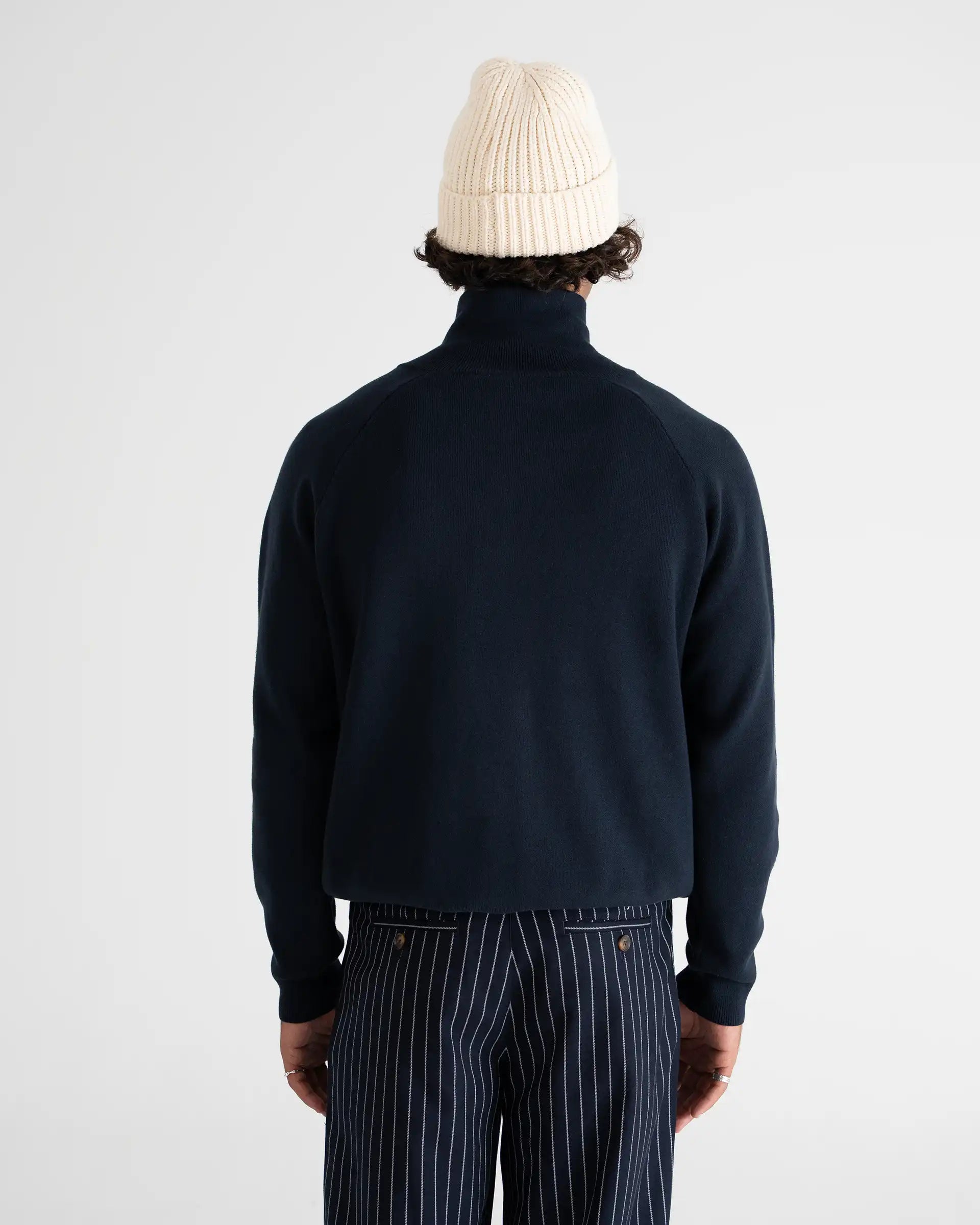 Retro Knit Half-Zip Navy PROHIBITED