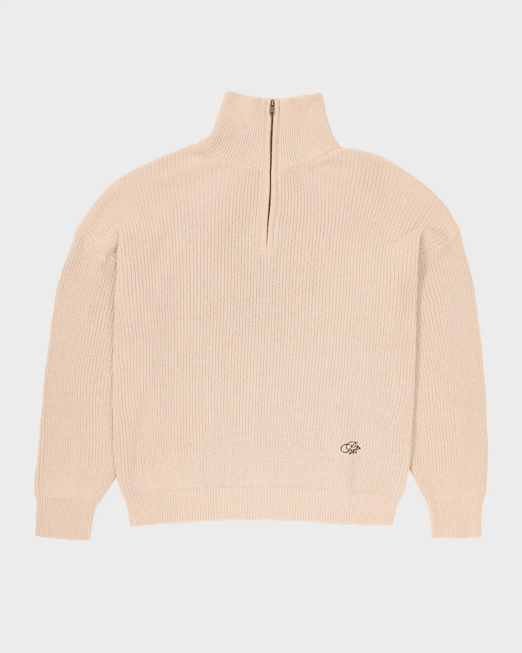 Scout Knit Half-Zip Beige PROHIBITED