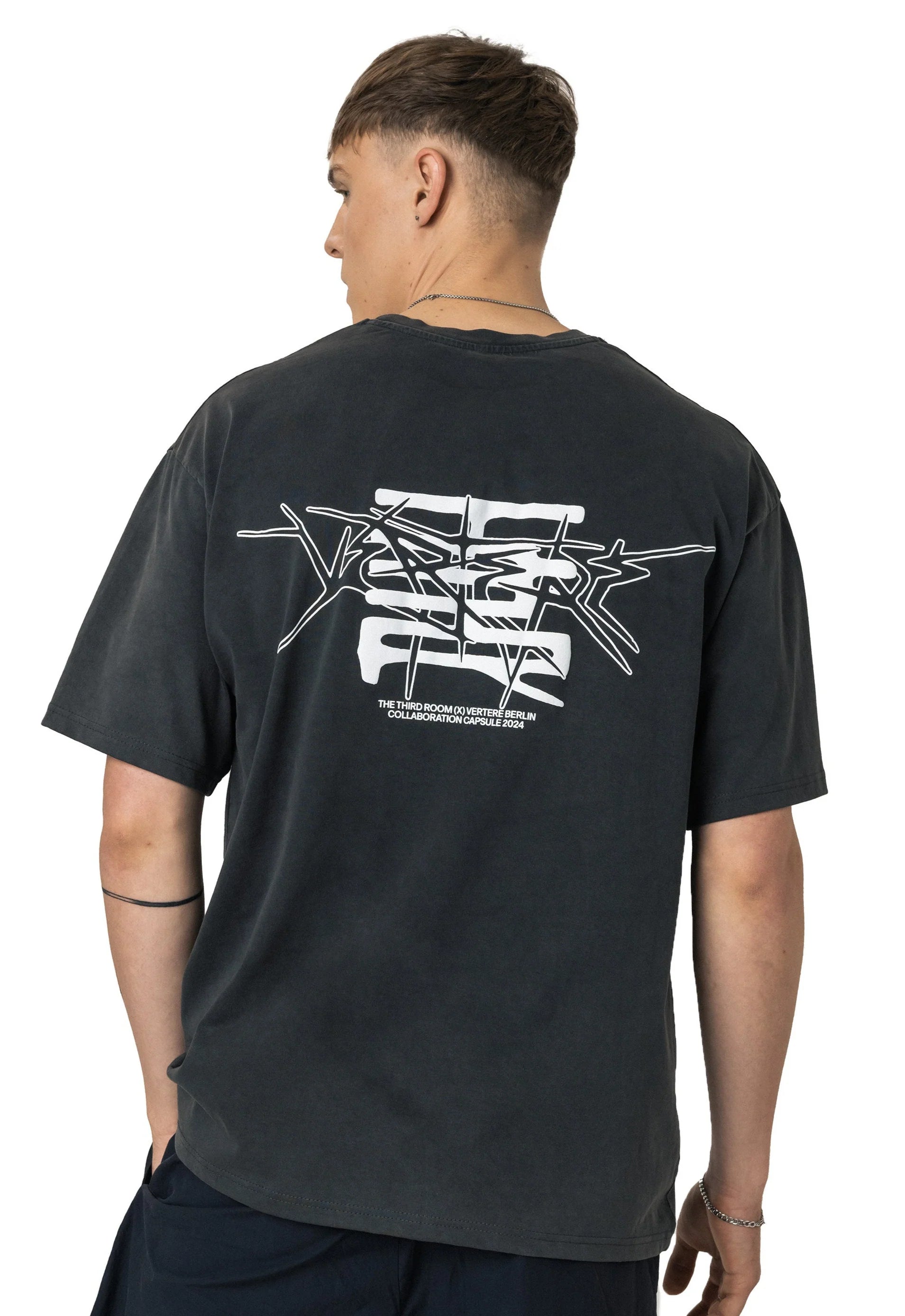 THE THIRD ROOM X VERTERE BERLIN SPIKES T-SHIRT - WASHED BLACK