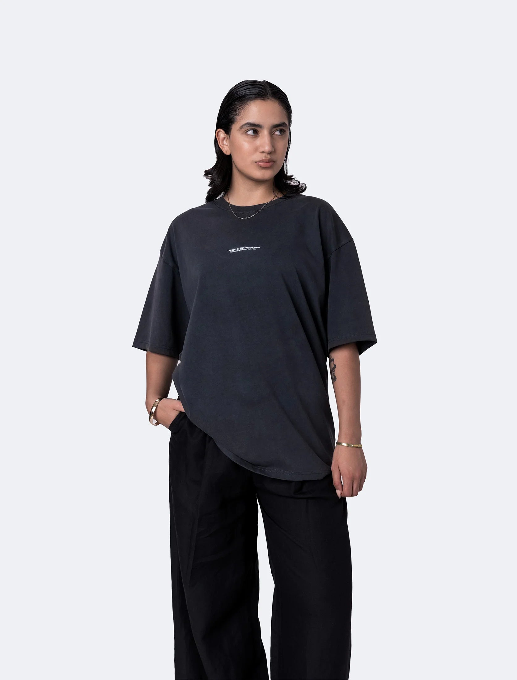 THE THIRD ROOM X VERTERE BERLIN SPIKES T-SHIRT - WASHED BLACK