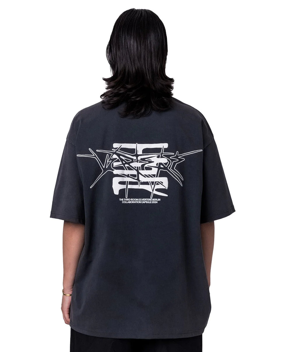 THE THIRD ROOM X VERTERE BERLIN SPIKES T-SHIRT - WASHED BLACK