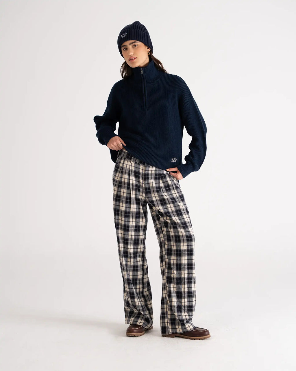 Wood Plaid Pants Blue PROHIBITED
