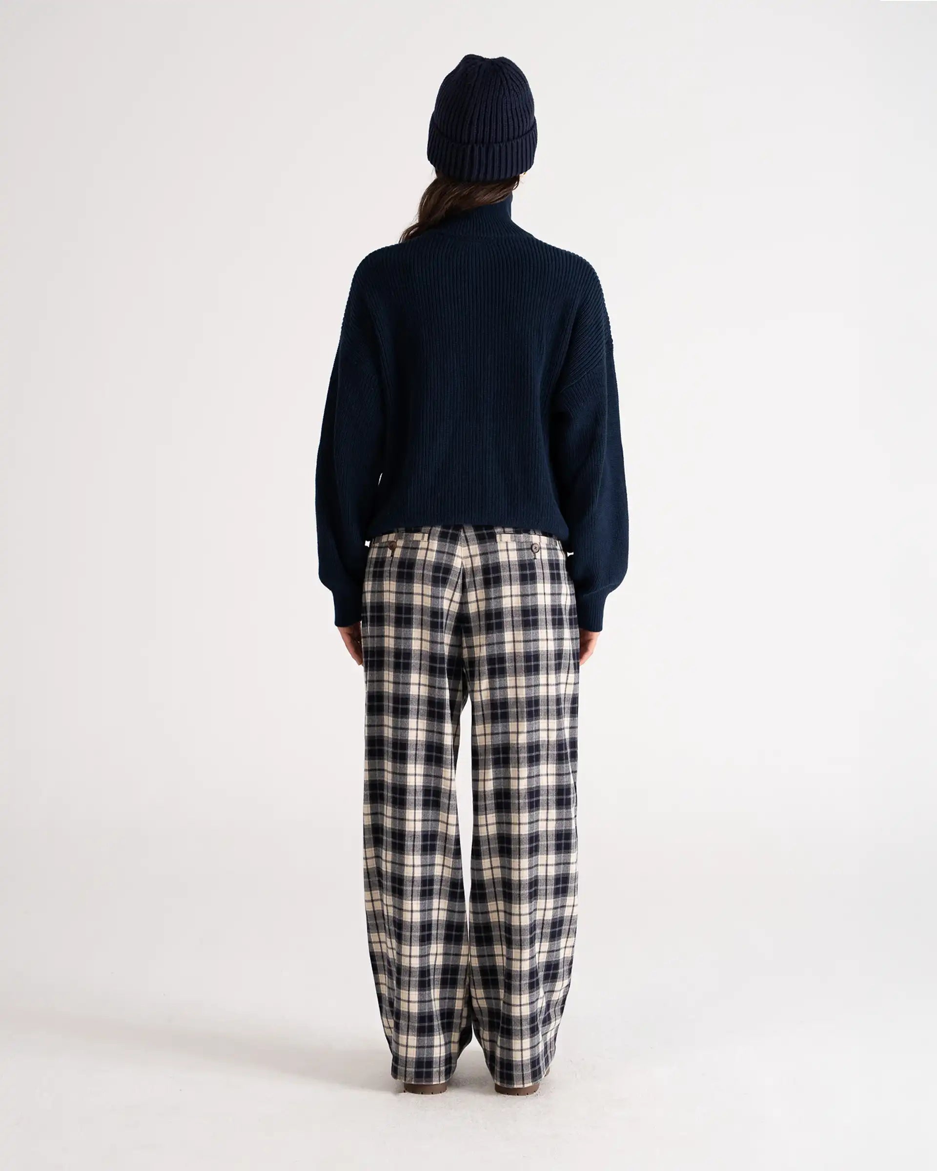 Wood Plaid Pants Blue PROHIBITED