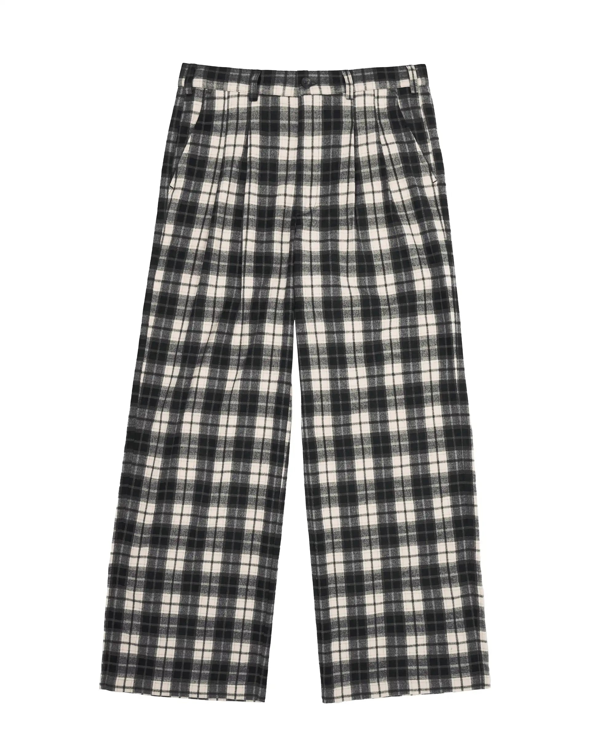 Wood Plaid Pants Blue PROHIBITED