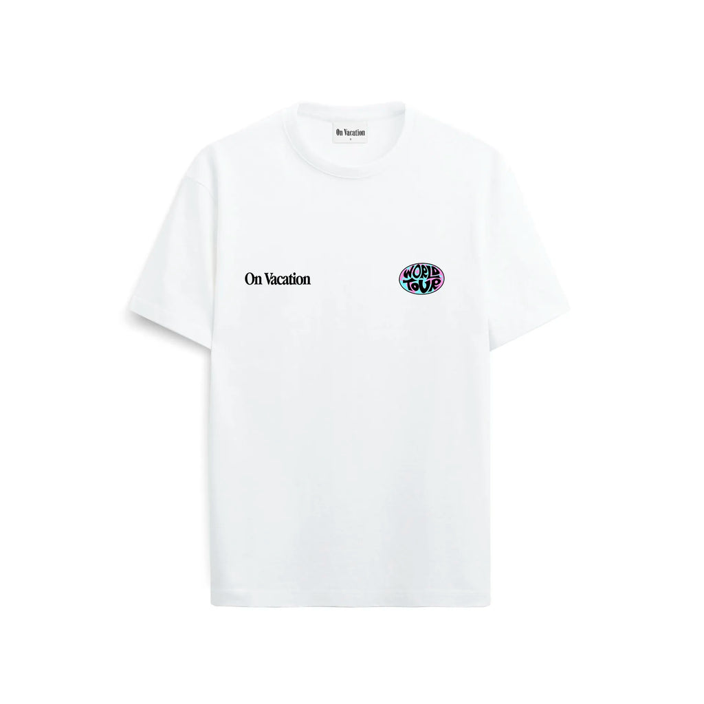 WORLD TOUR T-SHIRT - WHITE ON VACATION